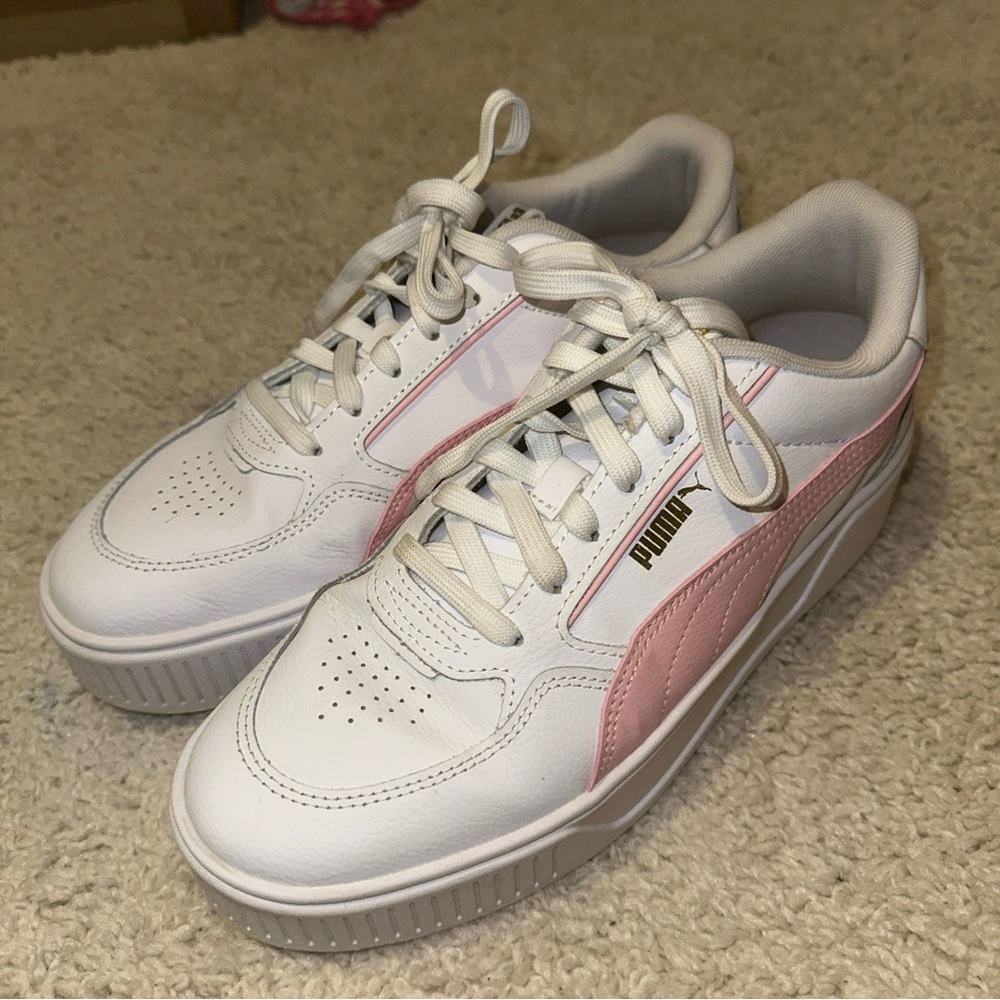 PUMA Women's Karmen Rebelle Platform Sneakers Size 10 Pink And White